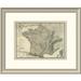 East Urban Home Carte Physique Et Routiere De La France, De La Suisse, 1827 - Picture Frame Print Paper in Gray | 20 H x 24 W x 1.5 D in | Wayfair