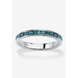 Women's Sterling Silver Simulated Birthstone Stackable Eternity Ring by PalmBeach Jewelry in December (Size 10)