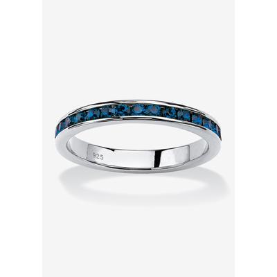 Women's Sterling Silver Simulated Birthstone Stackable Eternity Ring by PalmBeach Jewelry in September (Size 10)