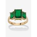 Women's Yellow Gold-Plated Simulated Emerald Cut Birthstone Ring by PalmBeach Jewelry in May (Size 6)