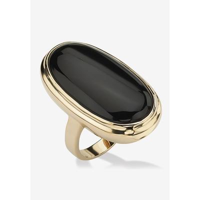 Women's Gold-Plated Black Onyx Ring by PalmBeach Jewelry in Gold (Size 10)