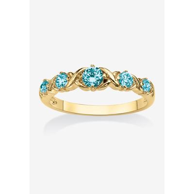 Women's Yellow Gold-Plated Simulated Birthstone Ring by PalmBeach Jewelry in December (Size 10)