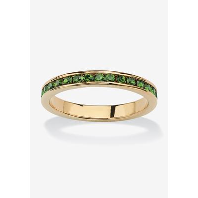 Women's Yellow Gold Plated Simulated Birthstone Eternity Ring by PalmBeach Jewelry in August (Size 7)