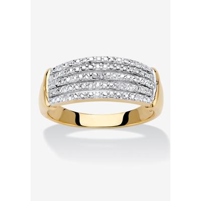 Women's Yellow Gold-Plated Anniversary Ring with Genuine Diamond Accents by PalmBeach Jewelry in Diamond (Size 7)