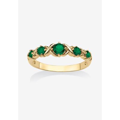 Women's Yellow Gold-Plated Simulated Birthstone Ring by PalmBeach Jewelry in May (Size 10)