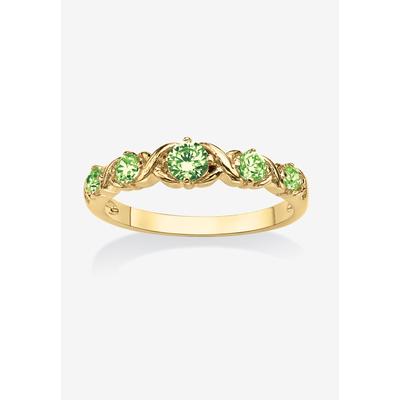 Women's Yellow Gold-Plated Simulated Birthstone Ring by PalmBeach Jewelry in August (Size 6)