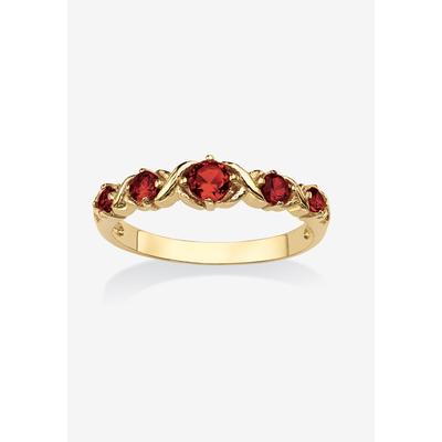 Women's Yellow Gold-Plated Simulated Birthstone Ring by PalmBeach Jewelry in January (Size 6)