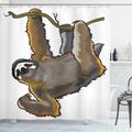 East Urban Home Animal Lazy Sloth Bear Cartoon Single Shower Curtain Polyester | 70 H x 69 W in | Wayfair EAAE9949 39394619