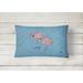 East Urban Home Flamingo Rectangular Indoor/Outdoor Throw Pillow Polyester/Polyfill blend in Blue | 12 H x 16 W x 4.5 D in | Wayfair