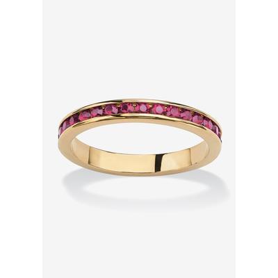 Women's Yellow Gold Plated Simulated Birthstone Eternity Ring by PalmBeach Jewelry in October (Size 6)