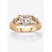 Women's Gold & Silver Promise Ring with Diamond Accent by PalmBeach Jewelry in Gold (Size 6)
