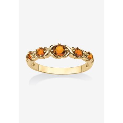 Women's Yellow Gold-Plated Simulated Birthstone Ring by PalmBeach Jewelry in November (Size 10)