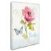 Ophelia & Co. 'Rainbow Seeds Floral VI Faith' Graphic Art Print on Wrapped Canvas in Blue/Pink | 19 H x 14 W x 2 D in | Wayfair