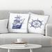 The Twillery Co.® Strecker Nuada 2 Piece Ship Wheel & Ship Throw Pillow Insert Set Polyester/Polyfill | 14 H x 14 W x 1.5 D in | Wayfair