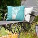 East Urban Home Sweet Indoor/Outdoor Throw Pillow Polyester/Polyfill blend in Green/Blue | 16 H x 16 W x 3 D in | Wayfair