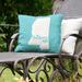 East Urban Home Indoor/Outdoor Throw Pillow Polyester/Polyfill blend in Green/Blue | 16 H x 16 W x 3 D in | Wayfair