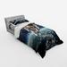 East Urban Home Astronaut Floats Outer Space w/ Planet Earth Globe Surreal Gravity Image Space Art Duvet Cover Set Microfiber in Blue | Wayfair