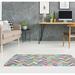 White 24 x 0.4 in Area Rug - East Urban Home Herringbone Poly Multicolor Area Rug Chenille | 24 W x 0.4 D in | Wayfair