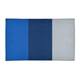 White 24 x 0.25 in Area Rug - East Urban Home Striped Royal Blue/Navy Blue/Silver Area Rug Chenille | 24 W x 0.25 D in | Wayfair