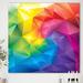 East Urban Home 'Rainbow 3D Triangular Geometry' - Print on Canvas in Blue/Indigo/Pink | 16 H x 16 W x 1 D in | Wayfair