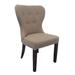 Ebern Designs Niangua Tufted Linen Side Chair Wood/Upholstered/Fabric in Brown | 39 H x 32 W x 24 D in | Wayfair BCBD1DD737074F41B689CA081BE3E7FD