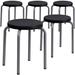 Latitude Run® Pennypacker Stackable Stool w/ Powder Coated Frame Plastic/Metal in Gray/Brown | 17 H x 17 W x 17 D in | Wayfair