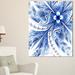 Design Art Symmetrical Ideal Blue Fractal Flower Graphic Art on Wrapped Canvas in Black/White | 20 H x 12 W x 1 D in | Wayfair PT12045-12-20