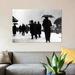 East Urban Home '1920s-1930s Crowd of Anonymous Pedestrians Silhouetted by Snow Storm Walking on City Street Sidewalk' Photographic Print on Wrapped Canvas Canvas | Wayfair