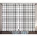 East Urban Home Plaid Semi-Sheer Rod Pocket Indoor/Outdoor Curtain Panels Polyester in Brown | 84 H in | Wayfair ESTN1761 40422260