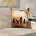 East Urban Home Halloween Decor Zombies Misty Square Pillow Cover Polyester | 16 H x 16 W x 2 D in | Wayfair ETHE1671 44279346