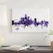 East Urban Home 'Des Moines, Iowa Skyline' by Michael Tompsett Graphic Art Print on Wrapped Canvas Canvas, in Black/Indigo/Pink | Wayfair