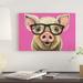East Urban Home 'Rosey The Pig w/ Glasses' by Hippie Hound Studios Graphic Art Print on Wrapped Canvas Canvas, in Brown/Green/Orange | Wayfair