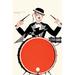 Buyenlarge 'Deco Drummer' by Hertze Graphic Art in White | 36 H x 24 W x 1.5 D in | Wayfair 0-587-27574-xC2436
