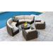 Everly Quinn Glen Ellyn Rattan Sectional Seating Group w/ Sunbrella Cushion Synthetic Wicker/All - Weather Wicker/Wicker/Rattan in Brown | Outdoor Furniture | Wayfair