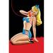 Buyenlarge Eyeful Magazine Pin Up in Blue Bikini - Graphic Art Print in White | 36 H x 24 W x 1.5 D in | Wayfair 0-587-28563-xC2436