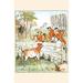 Buyenlarge 'The Huntsmen Looked Over A Stone Wall at A Cow' by Randolph Caldecott Painting Print in White | 36 H x 24 W x 1.5 D in | Wayfair
