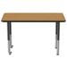 Factory Direct Partners Rectangle T-Mold Adjustable Height Activity Table w/ Super Legs Laminate/Metal in Brown | 30 H in | Wayfair 10022-OKBK