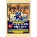 Buyenlarge 'Royal Knight Distilled Dry Gin' Vintage Advertisement in Blue/Orange/Yellow | 30 H x 20 W x 1.5 D in | Wayfair 0-587-23032-0C2030