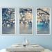 Picture Perfect International Blue Floral Photography - 3 Piece Picture Frame Photograph Print Set on Acrylic in Blue/Gray/White | Wayfair