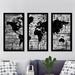 Picture Perfect International "Distressed" By Jodi 3 Piece Framed Graphic Art Set Plastic/Acrylic in Black/Gray | 25.5 H x 40.5 W x 1 D in | Wayfair