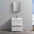 Kaydis Ivy Bronx 30" Free-Standing Single Sink Bathroom Vanity Set w/ Medicine Cabinet Wood/Plastic in White | 33.5 H x 30 W x 19 D in | Wayfair