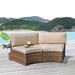 Sunsitt 35" Wide Outdoor Loveseat w/ Cushions Wicker/Rattan/Olefin Fabric Included in Brown | 27.6 H x 35 W x 28 D in | Wayfair ST-N01