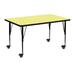 Flash Furniture Goddard Mobile 24"W x 48"L Rectangular HP Laminate Activity Table - Adjustable Legs Laminate/Metal in Yellow | Wayfair