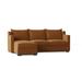 Orange/Brown Sectional - My Chic Nest Parker 96" Wide Left Hand Facing Modular Sofa & Chaise Polyester/Upholstery/Cotton/Leather | Wayfair