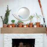 Ekena Millwork Hand Hewn Faux Wood Fireplace Mantel in Brown | 4 H x 48 W in | Wayfair MANUHH04X08X48NS