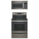 GE Appliances 2 Piece Kitchen Package w/ 30" Freestanding Electric Range & 30" Over-the-Range Microwave, Stainless Steel | Wayfair