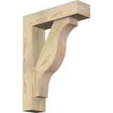 Ekena Millwork Funston Block Bracket w/Offset Brace Wood in Brown | 30 H x 6 W x 22 D in | Wayfair BKT0604X22X30FST05RDF