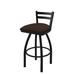 Holland Bar Stool 411 Jackie Low Back Swivel Bar & Counter Stool Plastic in Blue/Black | 34 H x 18 W x 18 D in | Wayfair 41125BW025