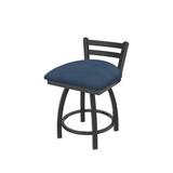 Holland Bar Stool Jackie 18" Tall Metal Vanity Stool Faux Leather/Upholstered/Leather/Metal in Gray/Blue/Black | 31 H x 17 W x 17 D in | Wayfair