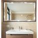 Hanshaw Modern & Contemporary Bathroom/Vanity Mirror in White/Brown Laurel Foundry Modern Farmhouse® | 35.5 H x 47.5 W x 0.75 D in | Wayfair